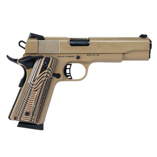Rock Island M1911-A1 FS Tactical 45 Auto (ACP) 5in Camo/Black Pistol - 8+1 Rounds - Tan - Rock Island Armory