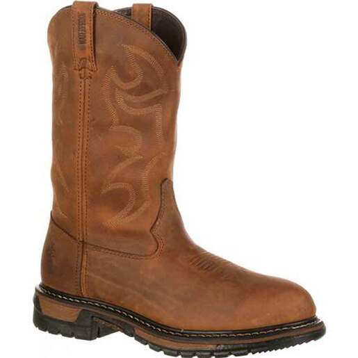 Rocky Men's Original Ride Branson Roper Waterproof 10in Western Work Boots - Aztec Crazy Horse 8.5