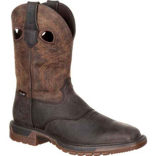 Rocky Men's Original Ride FLX Waterproof Western Work Boots - Dark Brown 8.5