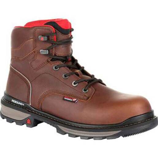 Rocky Men's Rams Horn Soft Toe Waterproof 6in Work Boots - Dark Brown 11.5 - Rocky Boots