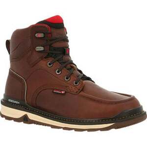 Rocky Men's Rams Horn Wedge Soft Toe Waterproof 6in Work Boots - Brown - Size 9 E