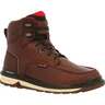 Rocky Men's Rams Horn Wedge Soft Toe Waterproof 6in Work Boots - Brown - Size 9 - Brown 9