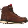 Rocky Men's Rams Horn Wedge Soft Toe Waterproof 6in Work Boots - Brown - Size 9 E - Brown 9