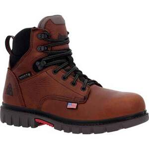 Rocky Men's WorkSmart Composite Toe Waterproof 6in Work Boots - Brown - Size 8