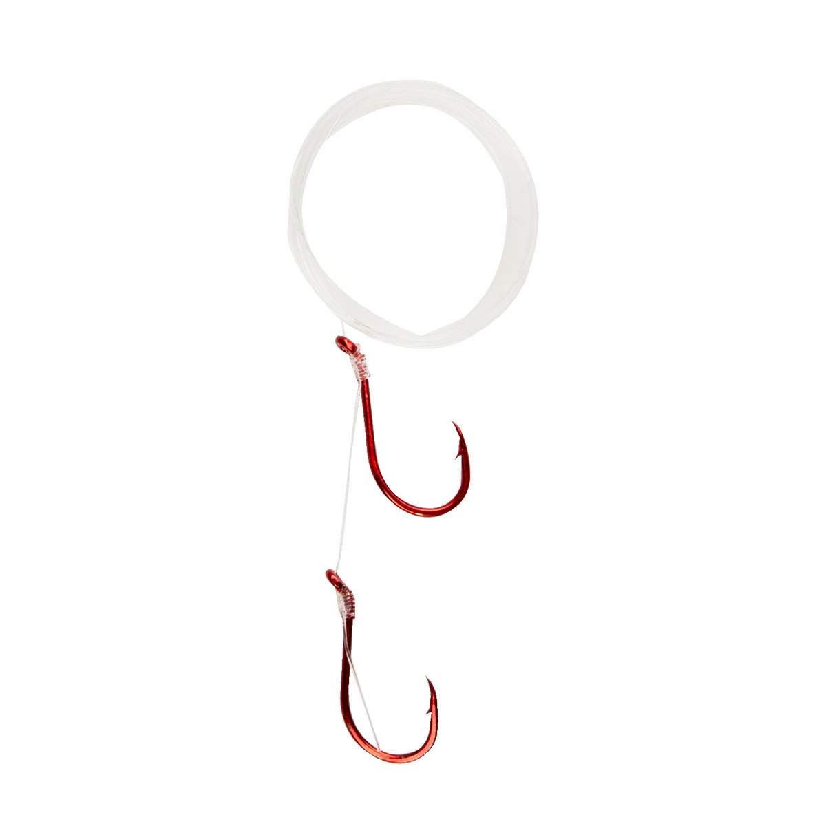 Rocky Mountain Tackle Double Hook Leader Hook Rig - Red Octopus, sz4 - Red  Octopus sz4