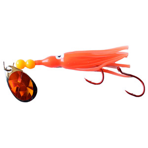 Rocky Mountain Tackle Super Squid Rigged Squid - Double Glow Orange, 1-1/2in