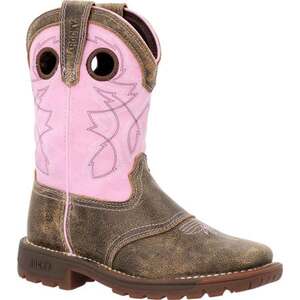 Rocky Youth Legacy 32 Waterproof Western Boots - Brown/Pink - Size 1.5Y