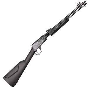 Rossi Gallery Polished Black Oxide Armadillo Engraved Pump Action Rifle - 22 Long Rifle - 18in