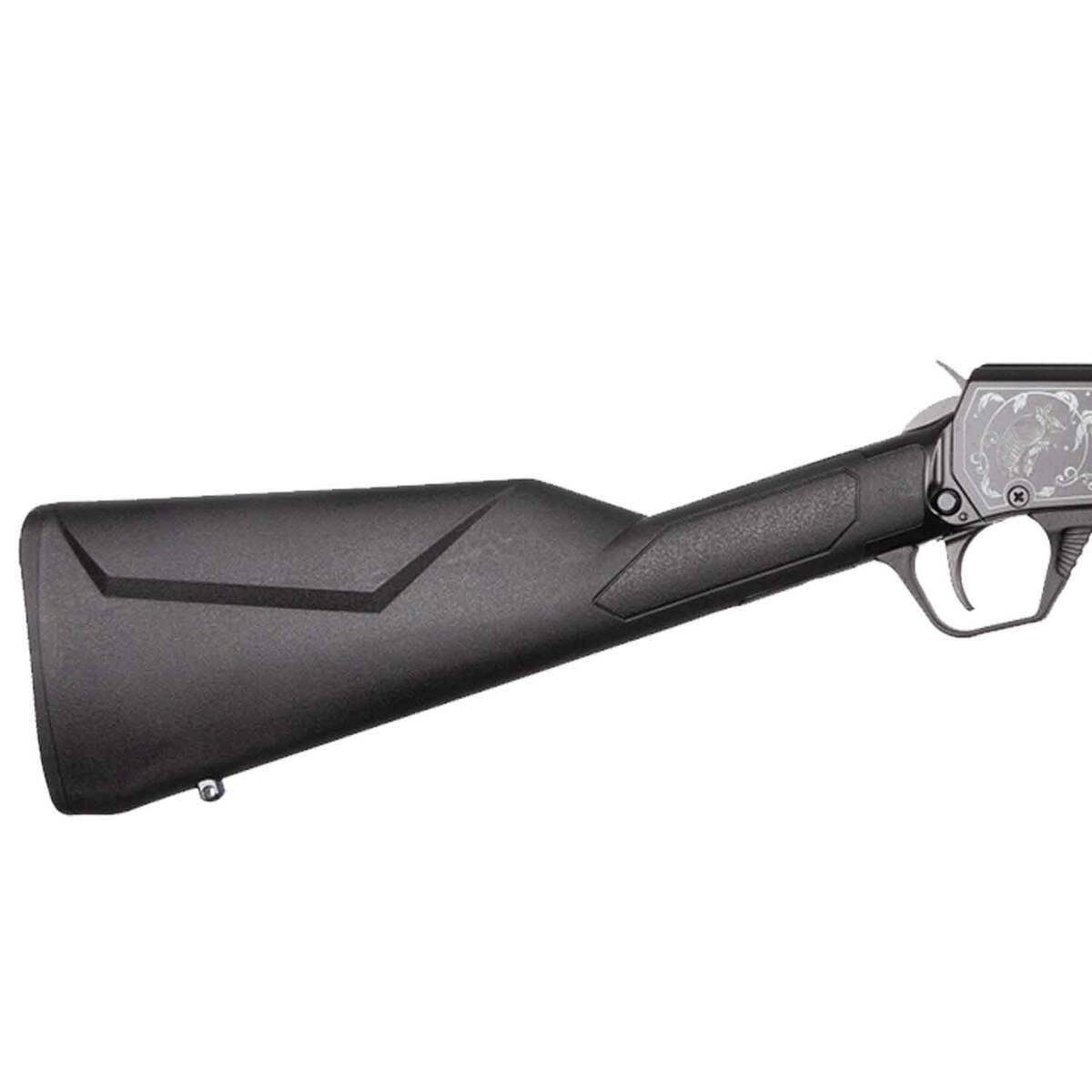 Rossi Gallery Polished Black Oxide Armadillo Engraved Pump Action Rifle - 22 Long Rifle - 18in - Black Rossi Gallery Polished Black Oxide Armadillo Engraved Pump Action Rifle - 22 Long Rifle - 18in - Black