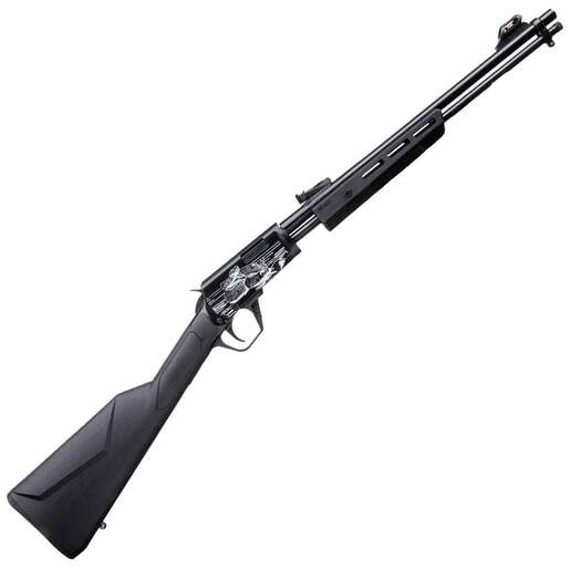 Rossi Gallery Polished Black Oxide Rattlesnake Engraved Pump Action Rifle - 22 Long Rifle - 18in - Black image