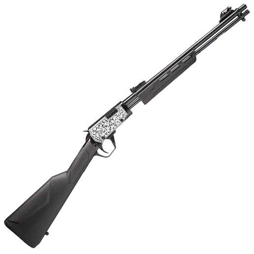 Rossi Gallery Polished Black Oxide Scroll Work Engraved Pump Action Rifle - 22 Long Rifle - 18in - Black image