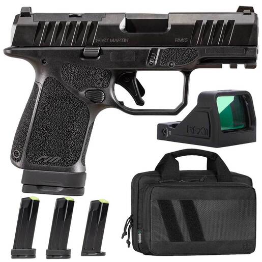 Rost Martin RM1S Subcompact Bundle 9mm Luger 3.6in Black Nitron Pistol - 15+1 Rounds - Black Subcompact