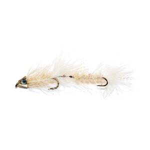 RoundRocks Articulated MH Bugger Streamer Fly - White Crystal, Size 8