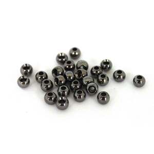 RoundRocks Brass Fly Tying Beads - Black, 2.4mm, 25pk