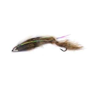 RoundRocks Llama Articulated Streamer Fly - Grey/White, Size 2