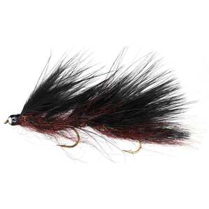 RoundRocks Kohn's Leech Streamer Fly - Black/Red, Size 10