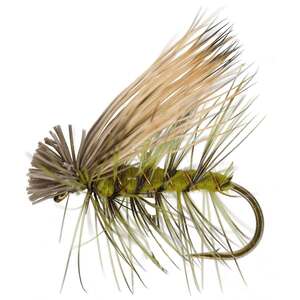 RoundRocks Elk Hair Caddis Dry Fly - Olive, Size 14, 12Pk