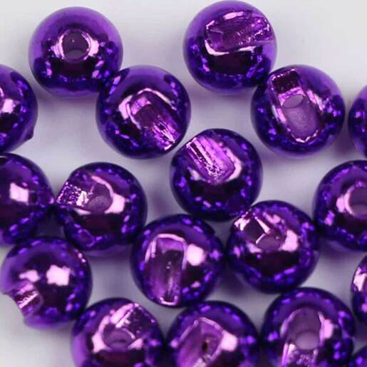 RoundRocks Slotted Tungsten Metallic Beads - Purple - Purple 3.0mm - Roundrocks Slotted Tungsten Metallic Beads