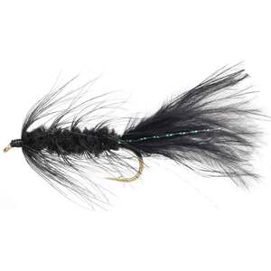 RoundRocks Wooley Bugger Streamer Fly - Black, Size 6, 12Pk