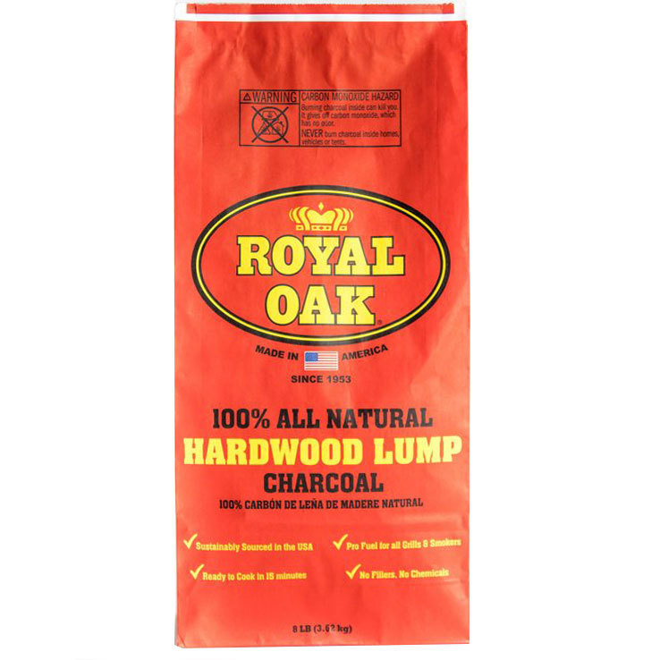 Royal Oak 100% All Natural Hardwood Lump charcoal - 8lbs Royal Oak 100% All Natural Hardwood Lump charcoal - 8lbs