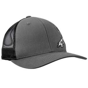 Rustic Ridge Unisex Buck Skull Mesh Adjustable Hat - Charcoal/Black - One Size Fits Most
