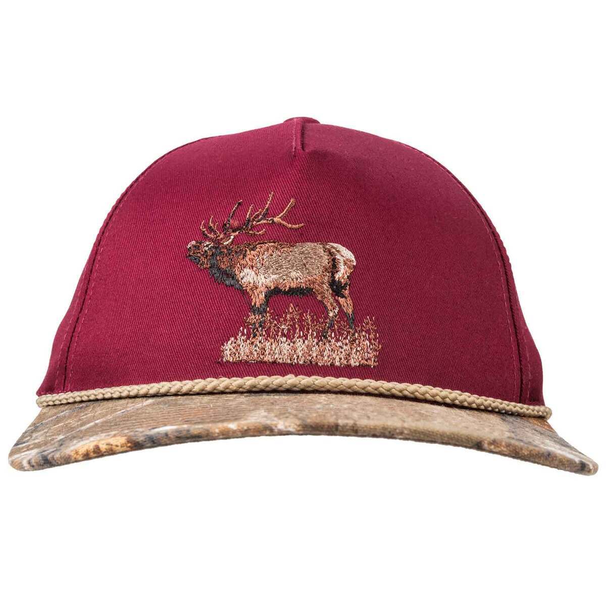 Rustic Ridge Unisex Bugling Elk Camo Adjustable Hat - Maroon/Realtree ...