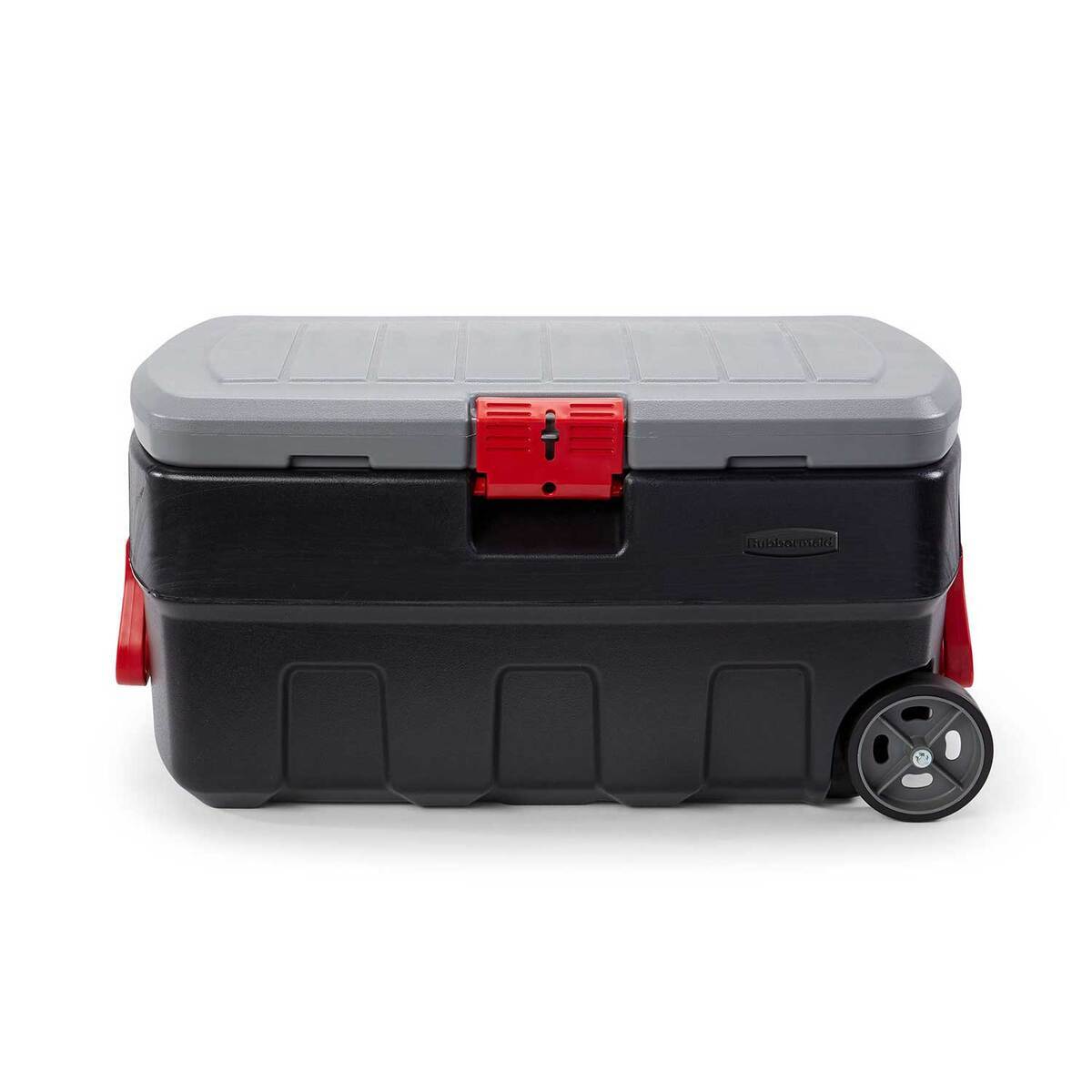 Rubbermaid Wheeled Action Packer 35 Gallon Lockable Storage Box - Black/Grey Rubbermaid Wheeled Action Packer 35 Gallon Lockable Storage Box - Black/Grey
