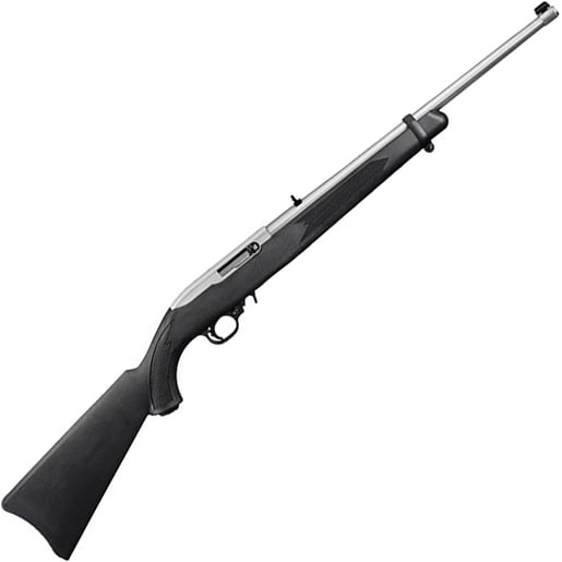 Ruger 10/22 Carbine Satin Stainless/Black Semi-Auto Rifle - 22 Long Rifle - 18.5in - Black image