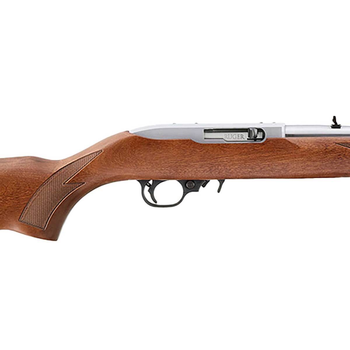 Ruger 10/22 Sporter 22 Long Rifle Satin Stainless Steel Semi Automatic Rifle - 18.5in - Brown Ruger 10/22 Sporter 22 Long Rifle Satin Stainless Steel Semi Automatic Rifle - 18.5in - Brown
