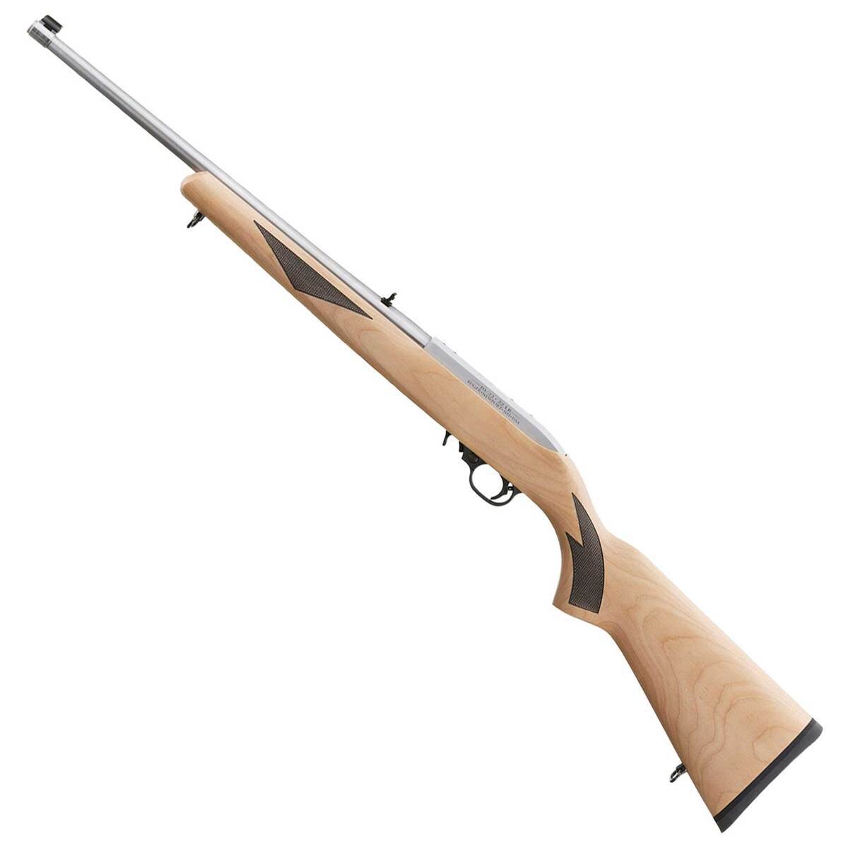 Ruger 10/22 Sporter 22 Long Rifle Satin Stainless Steel Semi Automatic Rifle - 18.5in - Tan Ruger 10/22 Sporter 22 Long Rifle Satin Stainless Steel Semi Automatic Rifle - 18.5in - Tan