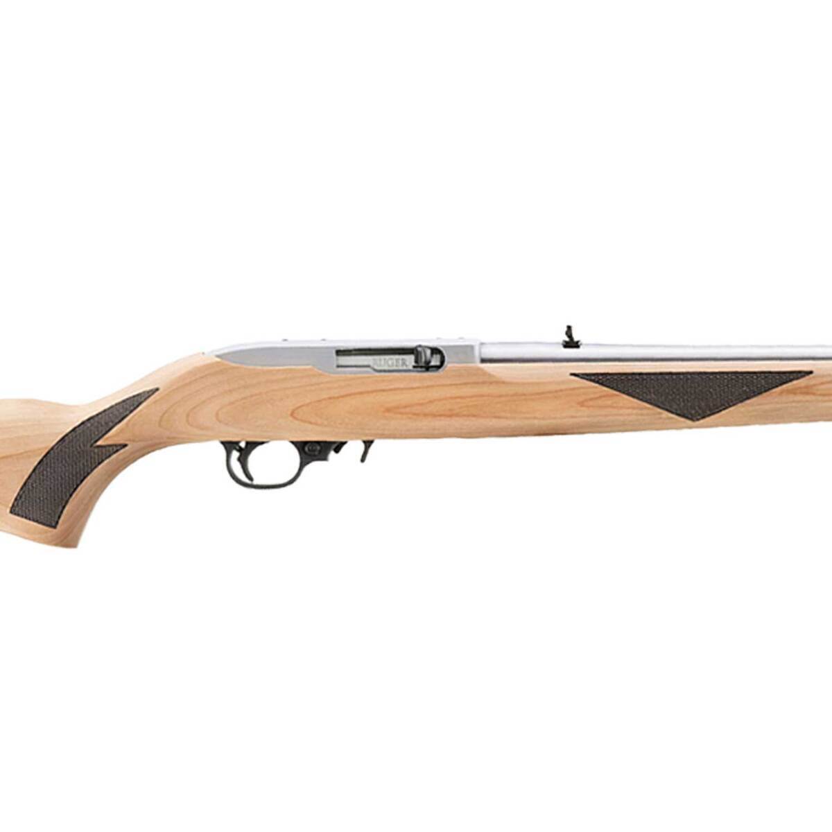 Ruger 10/22 Sporter 22 Long Rifle Satin Stainless Steel Semi Automatic Rifle - 18.5in - Tan Ruger 10/22 Sporter 22 Long Rifle Satin Stainless Steel Semi Automatic Rifle - 18.5in - Tan