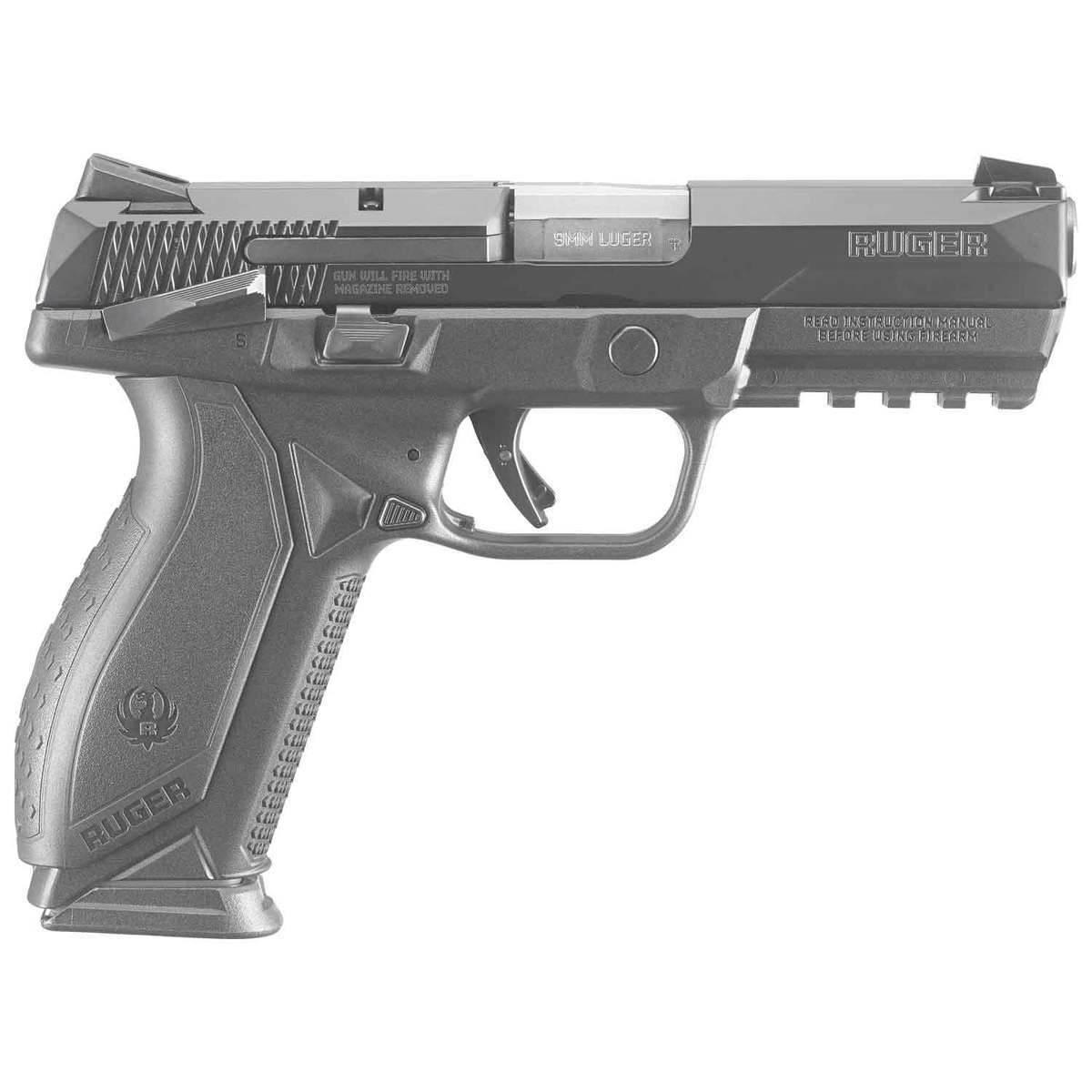 Ruger American 9mm Luger +P 4.2in Black Pistol - 10+1 Rounds Ruger American 9mm Luger +P 4.2in Black Pistol - 10+1 Rounds