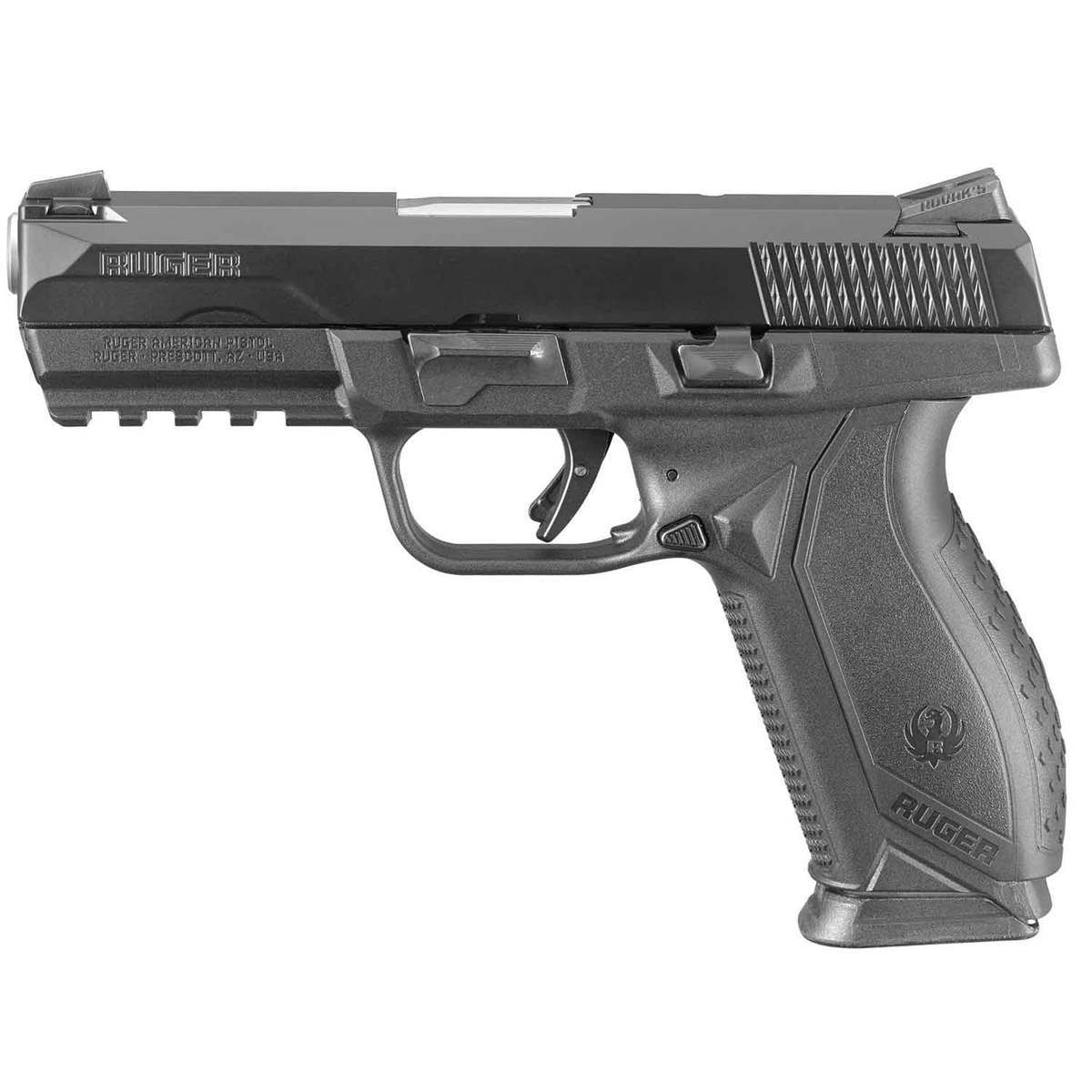 Ruger American 9mm Luger +P 4.2in Black Pistol - 17+1 Rounds - Black Ruger American 9mm Luger +P 4.2in Black Pistol - 17+1 Rounds - Black
