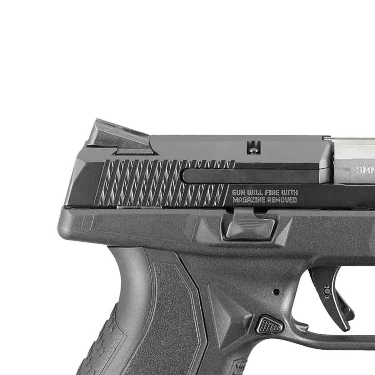 Ruger American 9mm Luger +P 4.2in Black Pistol - 17+1 Rounds - Black Ruger American 9mm Luger +P 4.2in Black Pistol - 17+1 Rounds - Black