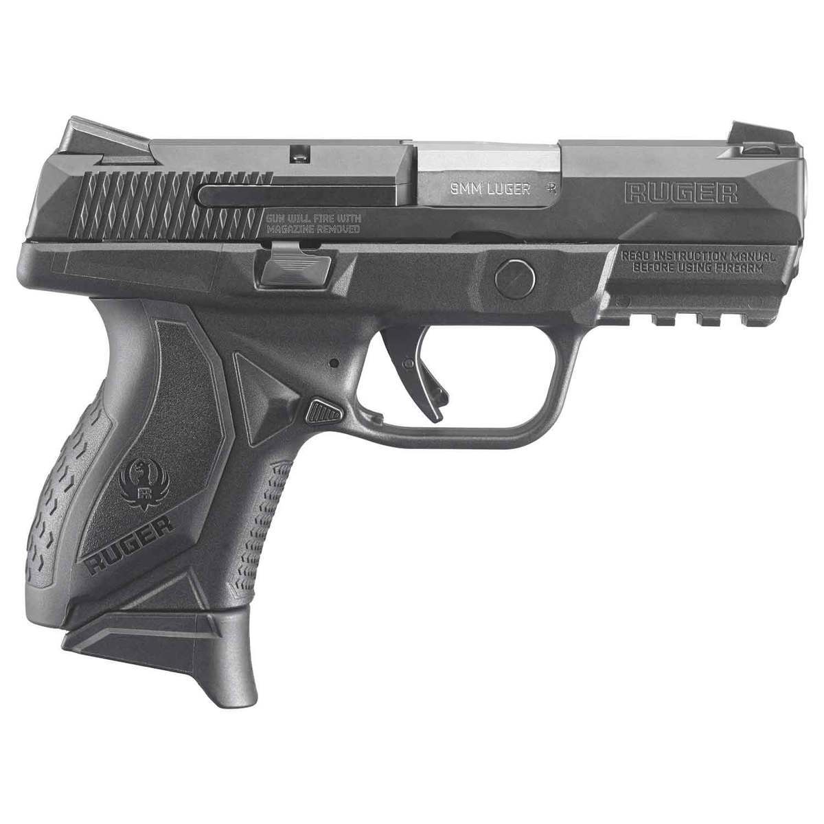 Ruger American Compact 9mm Luger +P 3.55in Black Pistol - 10+1 Rounds Ruger American Compact 9mm Luger +P 3.55in Black Pistol - 10+1 Rounds