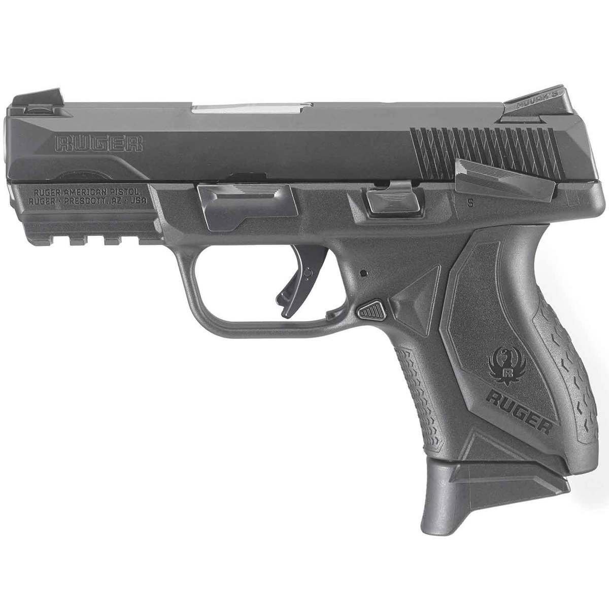 Ruger American Compact 9mm Luger +P 3.55in Black Pistol - 10+1 Rounds Ruger American Compact 9mm Luger +P 3.55in Black Pistol - 10+1 Rounds