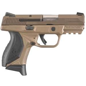 Ruger American Compact 9mm Luger +P 3.55in Flat Dark Earth/Patriot Brown Pistol - 17+1 Rounds
