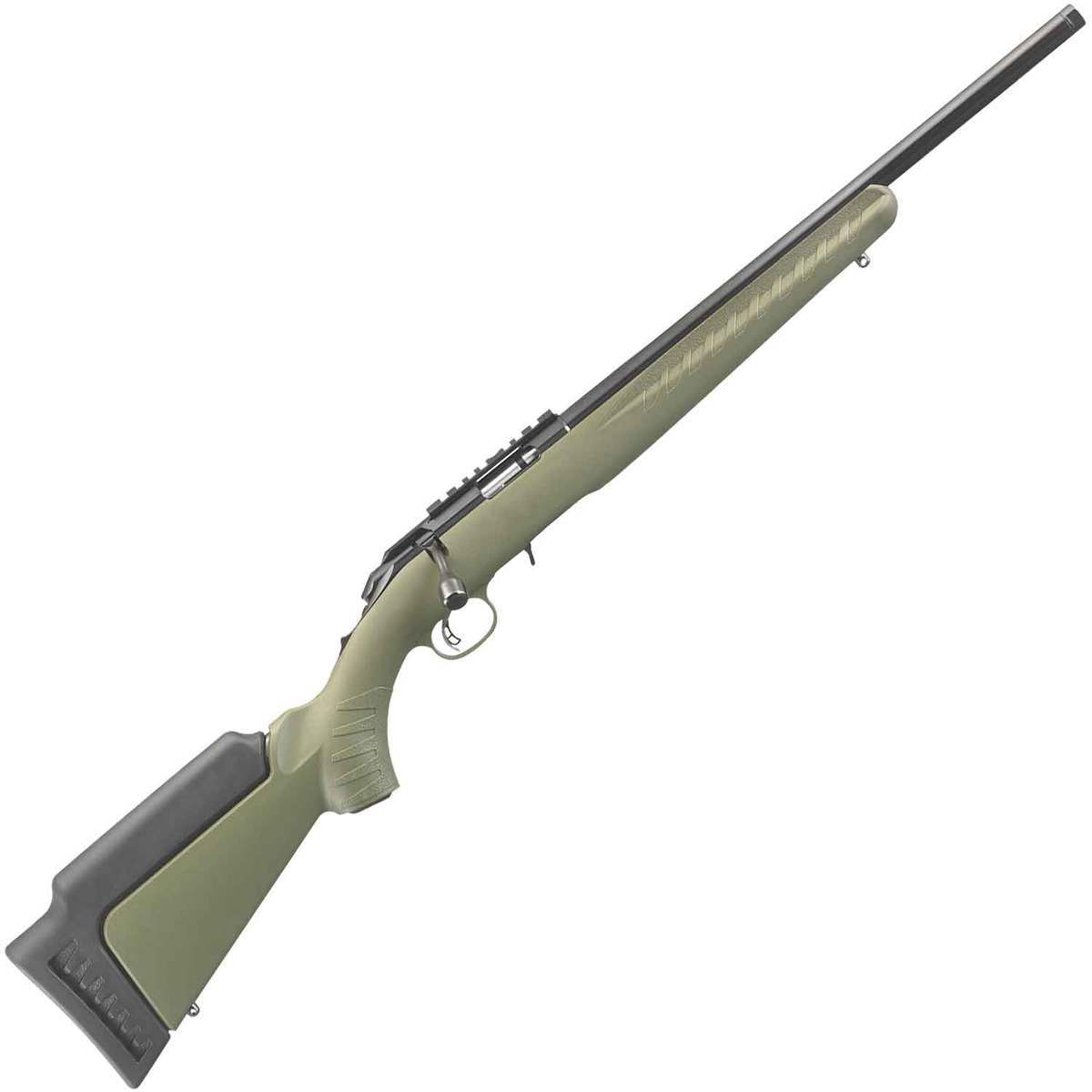 Ruger American Rimfire Satin Blued Bolt Action Rifle - 22 Long Rifle - 18in - Green Ruger American Rimfire Satin Blued Bolt Action Rifle - 22 Long Rifle - 18in - Green