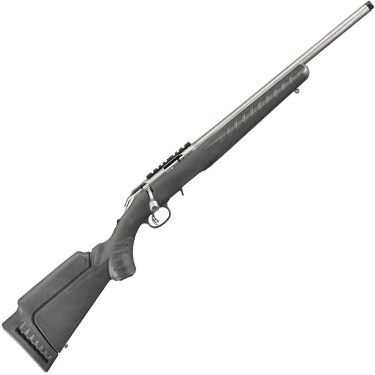 Ruger American Rimfire Satin Stainless Bolt Action Rifle - 22 Long Rifle - 18in - Black Ruger American Rimfire Satin Stainless Bolt Action Rifle - 22 Long Rifle - 18in - Black
