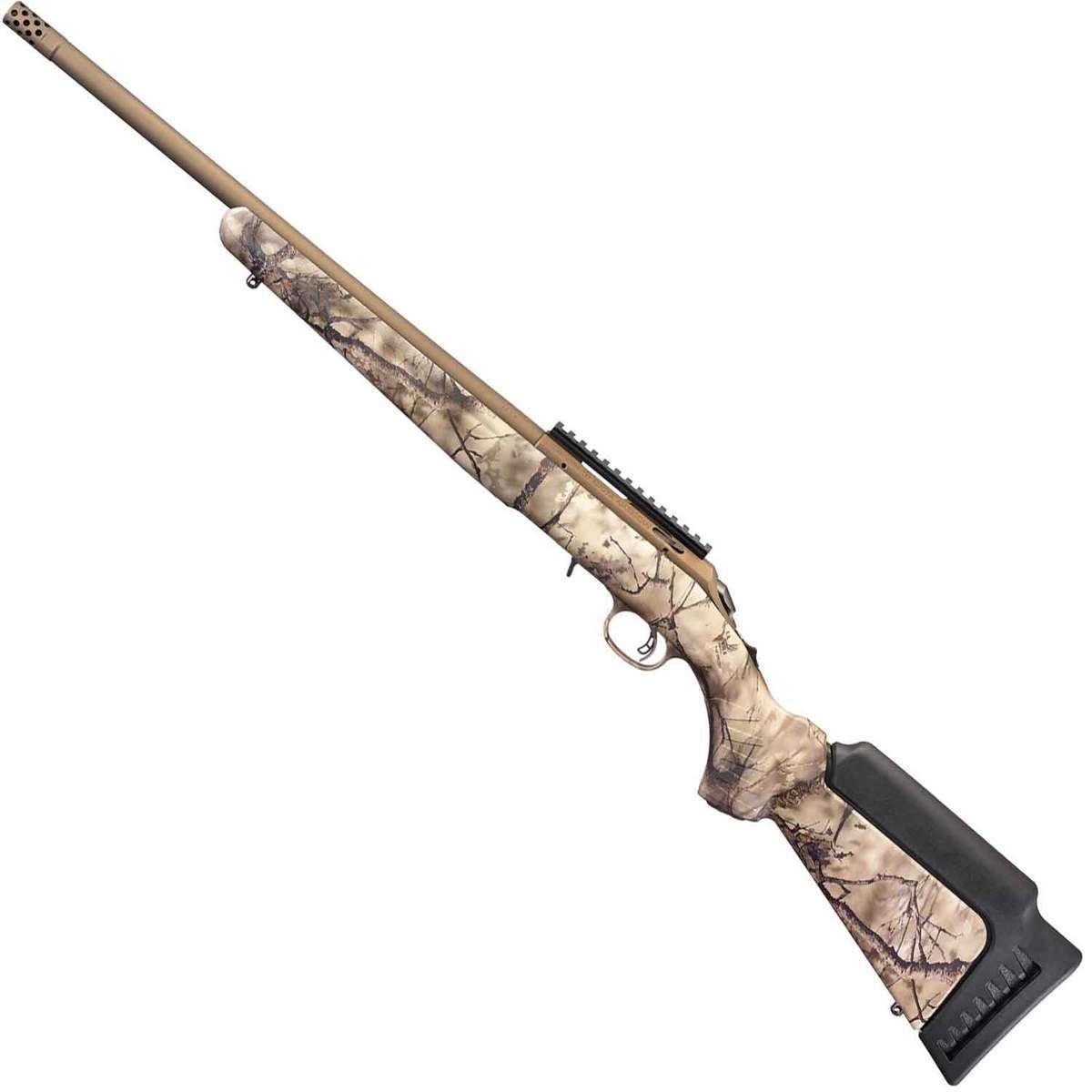 Ruger American Rimfire Go Wild Camo Bronze Cerakote Bolt Action Rifle - 22 WMR (22 Mag) - GO Wild Camo I-M Brush Ruger American Rimfire Go Wild Camo Bronze Cerakote Bolt Action Rifle - 22 WMR (22 Mag) - GO Wild Camo I-M Brush
