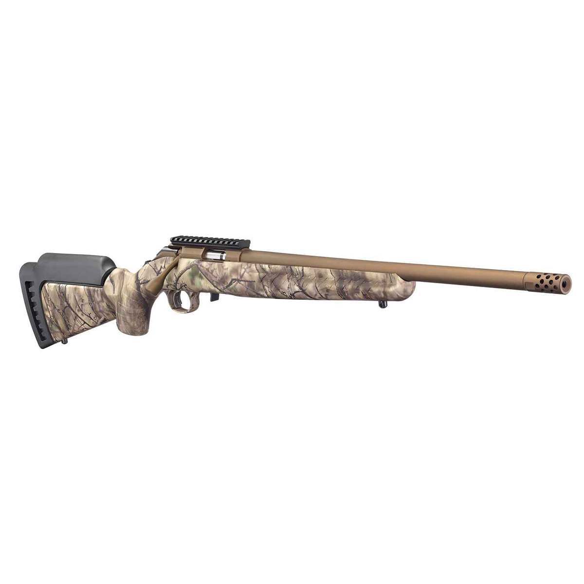 Ruger American Rimfire Go Wild Camo Bronze Cerakote Bolt Action Rifle - 22 WMR (22 Mag) - GO Wild Camo I-M Brush Ruger American Rimfire Go Wild Camo Bronze Cerakote Bolt Action Rifle - 22 WMR (22 Mag) - GO Wild Camo I-M Brush
