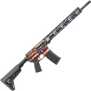 Ruger AR-556 MPR 5.56mm NATO 18in American Flag Cerakote Semi Automatic Modern Sporting Rifle - 30+1 Rounds
