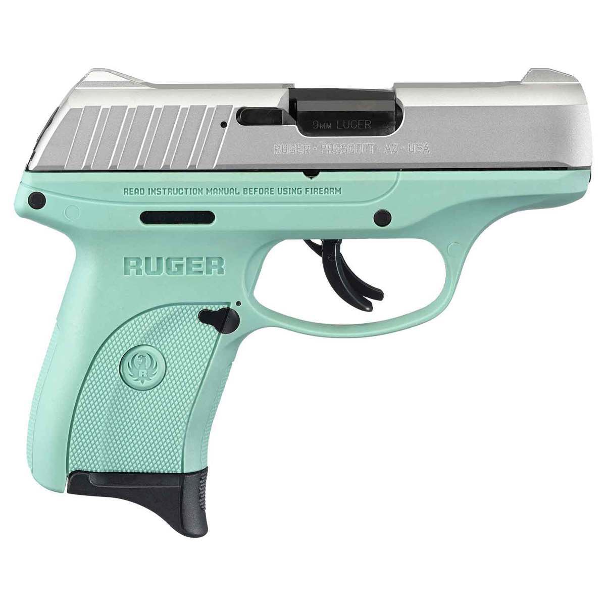 Ruger EC9s 9mm Luger 3.12in Stainless/Turquoise Cerakote Pistol - 7+1 Rounds - Turquoise Cerakote Ruger EC9s 9mm Luger 3.12in Stainless/Turquoise Cerakote Pistol - 7+1 Rounds - Turquoise Cerakote