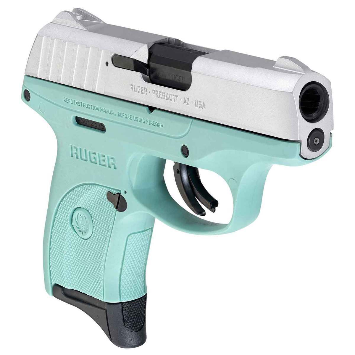 Ruger EC9s 9mm Luger 3.12in Stainless/Turquoise Cerakote Pistol - 7+1 Rounds - Turquoise Cerakote Ruger EC9s 9mm Luger 3.12in Stainless/Turquoise Cerakote Pistol - 7+1 Rounds - Turquoise Cerakote