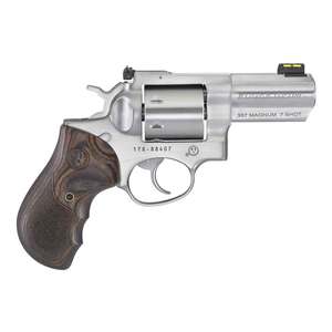 Ruger GP100 Unfluted 357 Magnum 3in Stainless Revolver - 7 Rounds