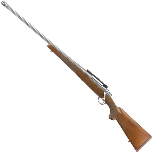 Ruger Hawkeye Hunter Satin Stainless Left Hand Bolt Action Rifle - 300 Winchester Magnum - 24in - Brown image