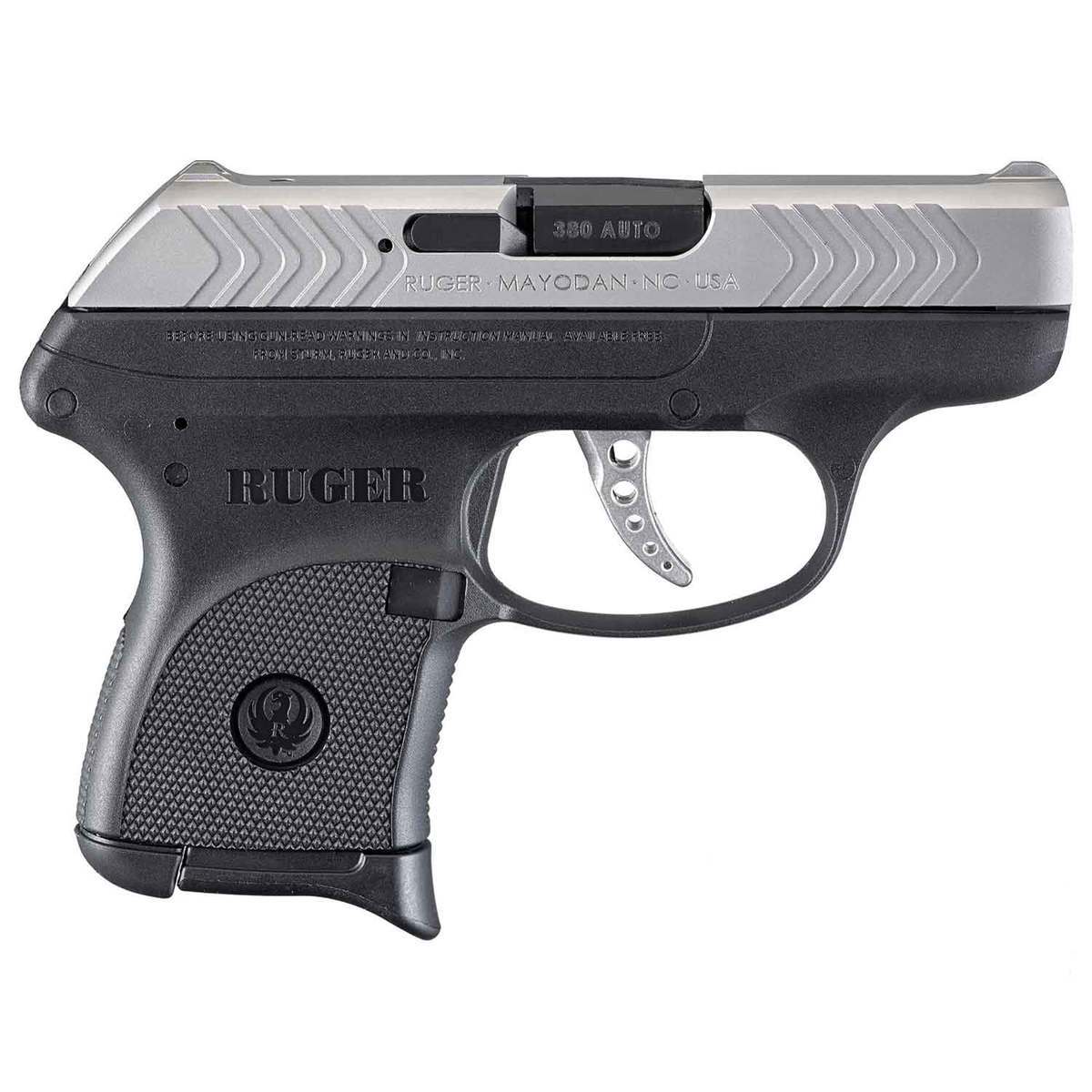 Ruger LCP 380 Auto (ACP) 2.75in Matte Stainless Pistol - 6+1 Rounds - Black Ruger LCP 380 Auto (ACP) 2.75in Matte Stainless Pistol - 6+1 Rounds - Black