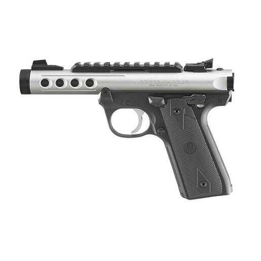 Ruger Mark IV 22/45 Lite 22 Long Rifle 4.4in Clear Anodized Aluminum Pistol - 10+1 Rounds - Black image