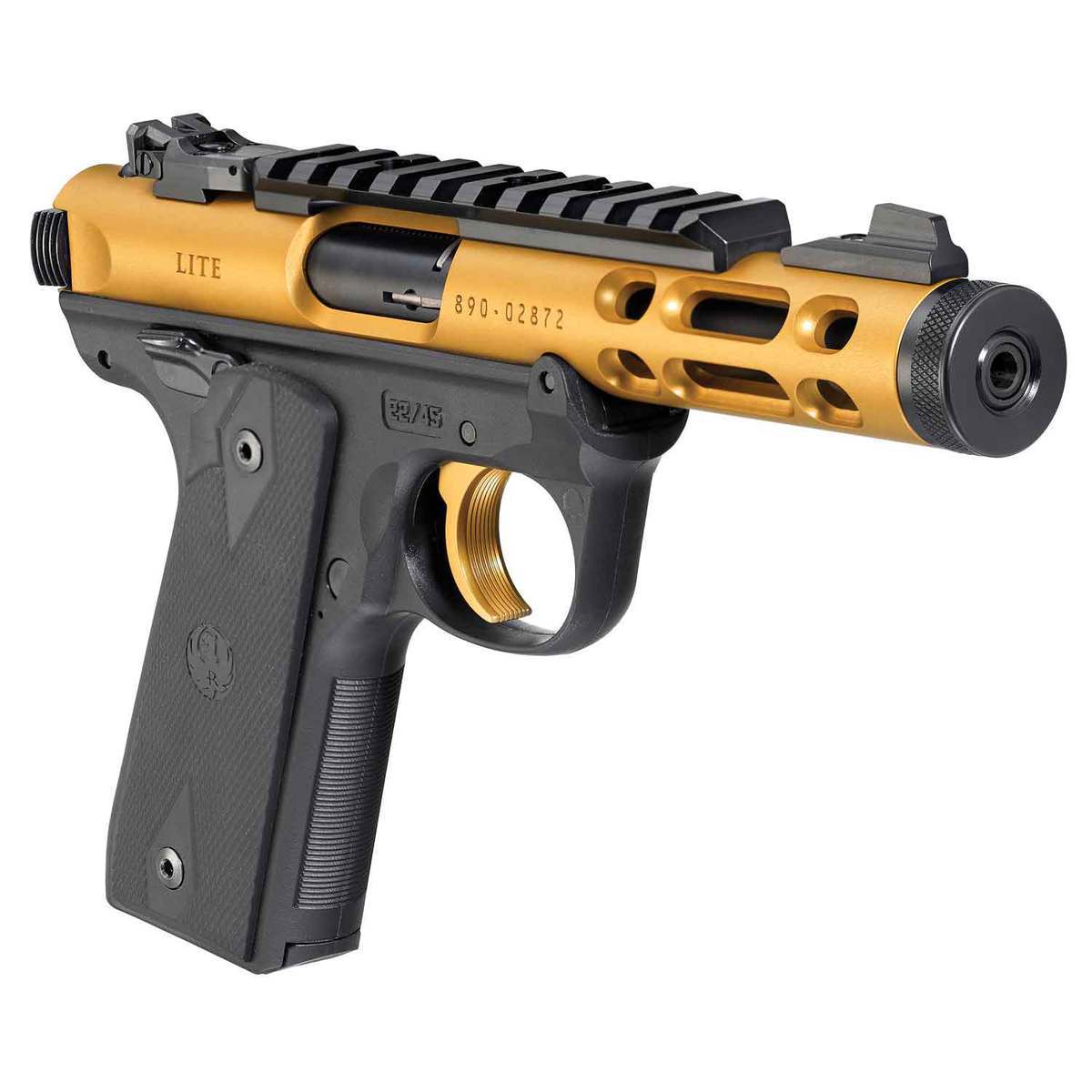 Ruger Mark IV 22/45 Lite 22 Long Rifle 4.4in Gold Anodized Pistol - 10+1 Rounds Ruger Mark IV 22/45 Lite 22 Long Rifle 4.4in Gold Anodized Pistol - 10+1 Rounds