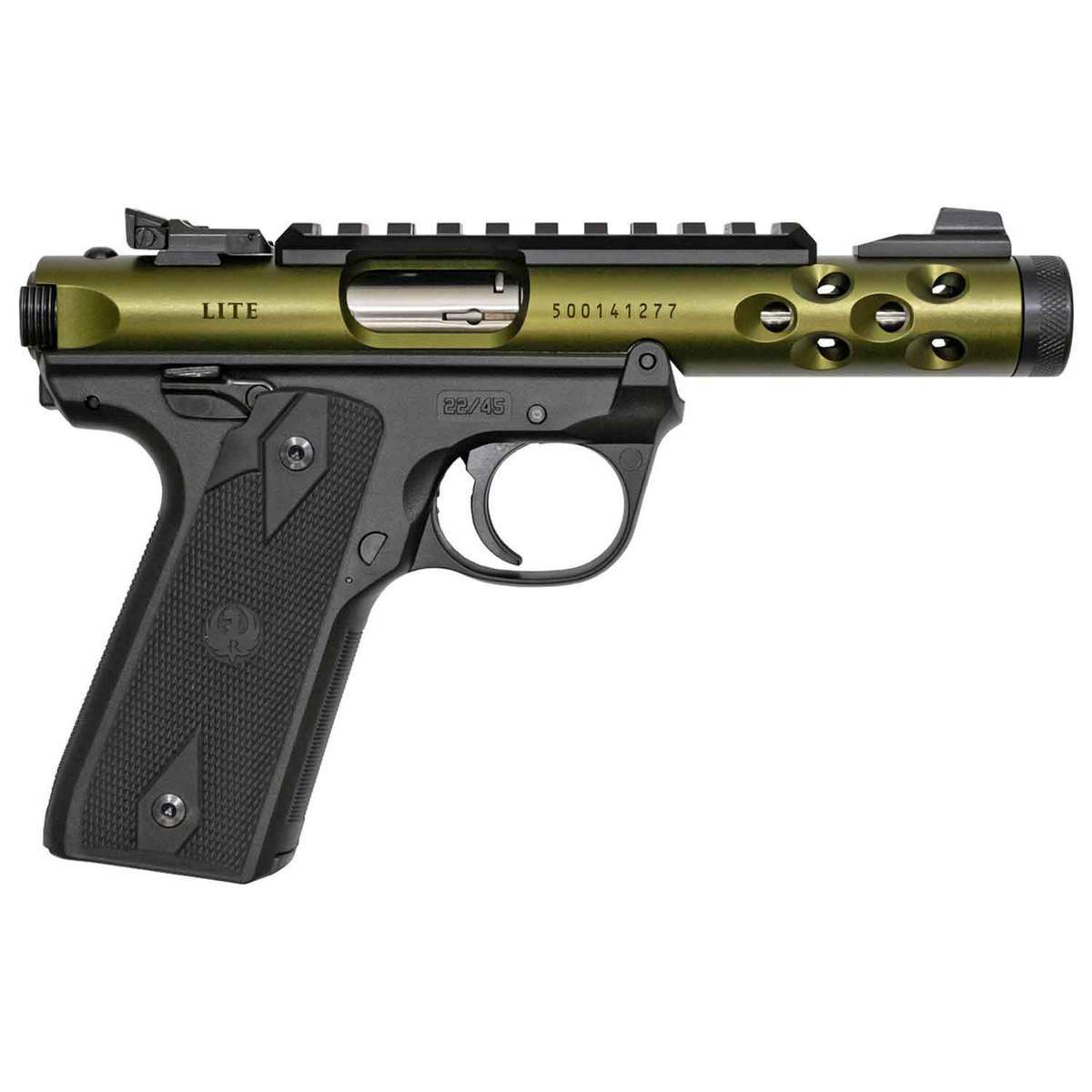 Ruger Mark IV 22/45 Lite 22 Long Rifle 4.4in OD Green Pistol - 10+1 Rounds Ruger Mark IV 22/45 Lite 22 Long Rifle 4.4in OD Green Pistol - 10+1 Rounds